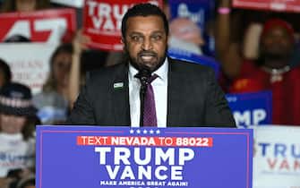 Kashyap Patel, former Chief of Staff to the Secretary of Defense, speaks during a campaign rally for former US President and Republican presidential candidate Donald Trump at the Expo World Market Center in Las Vegas, Nevada, on September 13, 2024. (Photo by Patrick T. Fallon / AFP) (Photo by PATRICK T. FALLON/AFP via Getty Images)