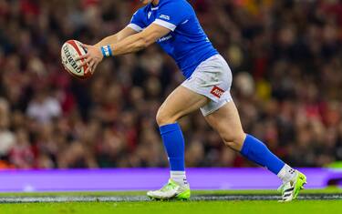Paolo Garbisi of Italy during the 2024 Six nations Championship, rugby union match between Wales and Italy on 16 March 2024 at Millenium Stadium in Cardiff, Wales