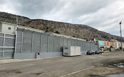 Il centro di prima accoglienza allestito  a Shengyin  in Albania, 11 ottobre 2024.
ANSA/Armand Mero