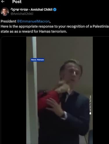 Ministro israeliano posta video di schiaffo di Brigitte a Macron