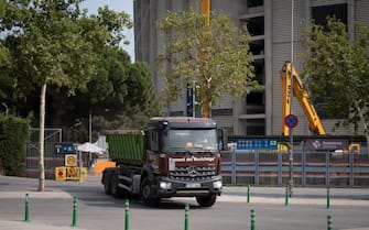 BARCELONA CATALONIA, SPAIN - JUNE 28: Several cranes at the Spotify Camp Nou, on 28 June, 2023 in Barcelona, Catalonia, Spain. The complete remodeling of the stadium will be the epicenter of the 'Espai BarÃ§a', the project to transform all the facilities that FC Barcelona has in the Les Corts neighborhood in Barcelona and the Estadi Johan Cruyff in the Ciudad Deportiva Joan Gamper in Sant Joan Despi. (Photo By David Zorrakino/Europa Press via Getty Images)