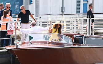 George and Amal Clooney arrive in Venice for the city's film festival. Amal wears a yellow dress.

Pictured: amal clooney,george clooney
Ref: BLU_S7884462 300824 NON-EXCLUSIVE
Picture by:  / SplashNews.com

Splash News and Pictures
USA: 310-525-5808 
UK: 020 8126 1009
eamteam@shutterstock.com

World Rights, No France Rights