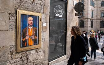 L'opera di TvBoy a Barcellona con Putin dietro le sbarre