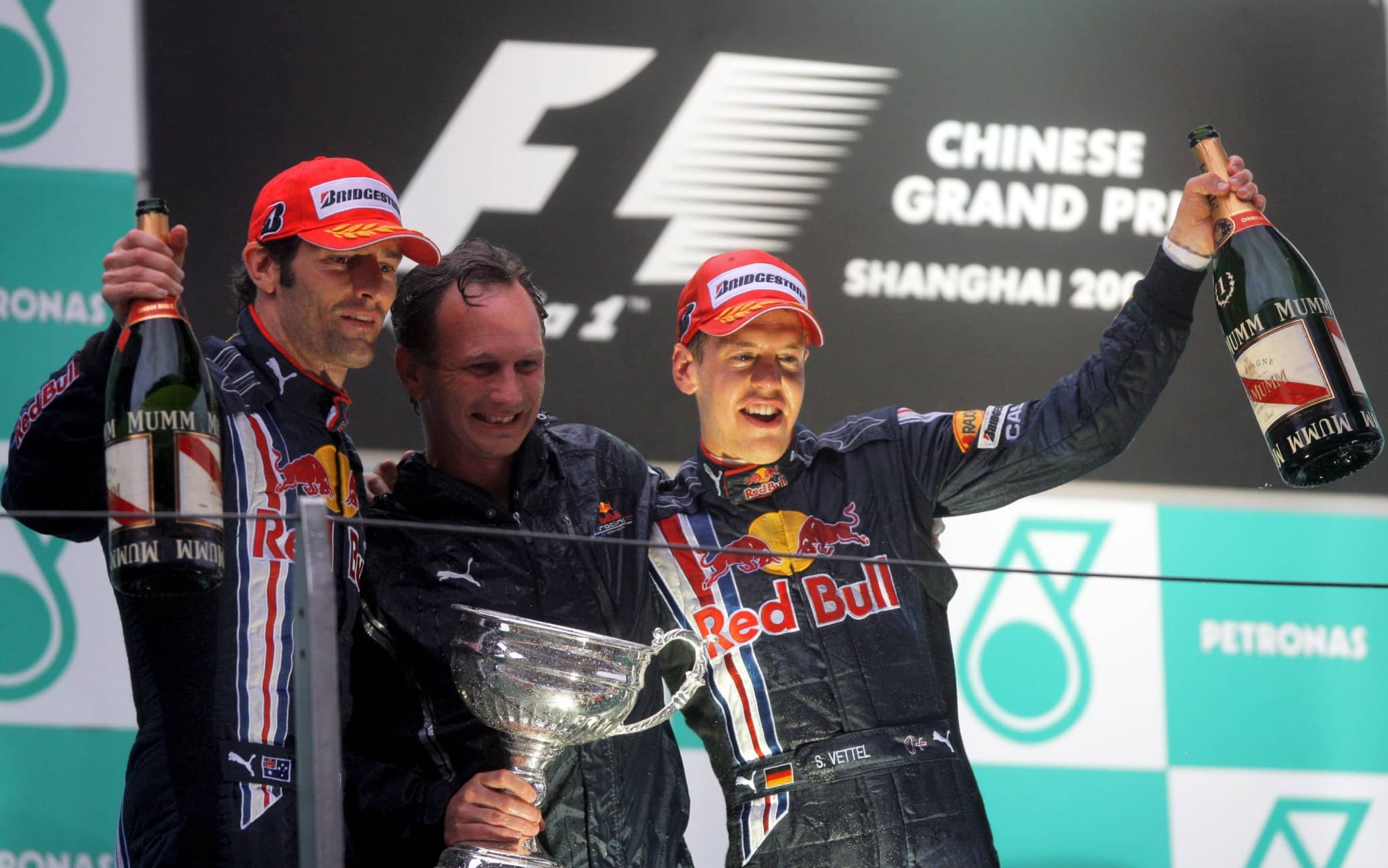 Red Bull Christian Horner, Mark Webber Sebastian Vettel
