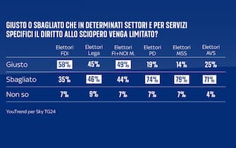 una grafica sul diritto di sciopero
