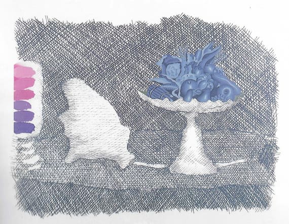 Concetto Pozzati, Compostiera (da e per Morandi), 1973