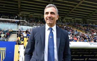 fabio pecchia allenatore del parma durante la partita di calcio di Serie B italiana Parma vs Cagliari allo stadio Tardini a Parma, Italia, 22 aprile 2023. ANSA/ Alessio Tarpini