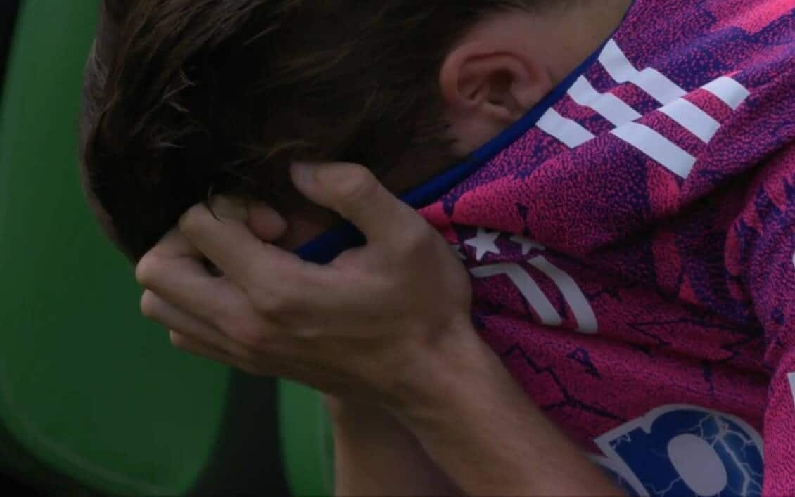le lacrime di Fagioli durante Sassuolo-Juventus