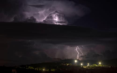 a lightning storm in Sardinia