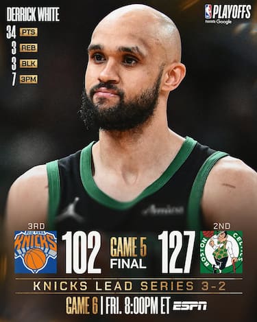 BOSTON CELTICS-NEW YORK KNICKS GARA-5 127-102 (SERIE 2-3)