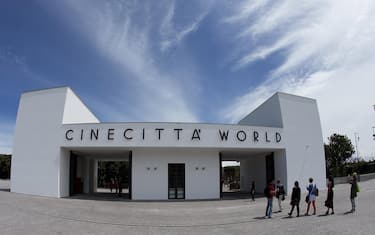 A view of the entrance of Italian amusement park Cinecittà World located at Castel Romano, 20 kilometers south of Rome, on its inauguration's day, 10 July 2014. Cinecittà World is a theme park designed by set designer and Oscar winner Dante Ferretti inspired by ancient Rome, science fiction and Wild Western style. ANSA/CLAUDIO PERI