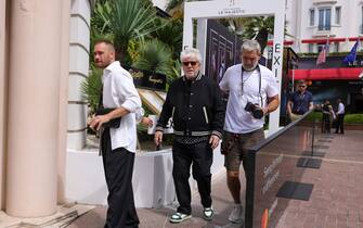 CANNES, FRANCE - MAY 17: Pedro Almodovar is seen leaving "Le Majestic" Hotel during the 76th Cannes film festival on May 17, 2023 in Cannes, France. (Photo by Pierre Suu/GC Images)