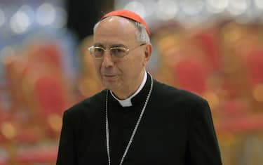 **NO LIBRI** Italy, Rome, Vatican, 2025/4/30 Cardinal Dominique Mamberti attend a mass on the fifth of nine days of mourning for late Pope Francis, in St. Peter's Basilica at the Vatican Photograph by ALESSIA GIULIANI / Catholic Press Photo