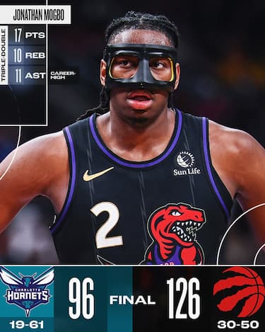 TORONTO RAPTORS-CHARLOTTE HORNETS 126-96