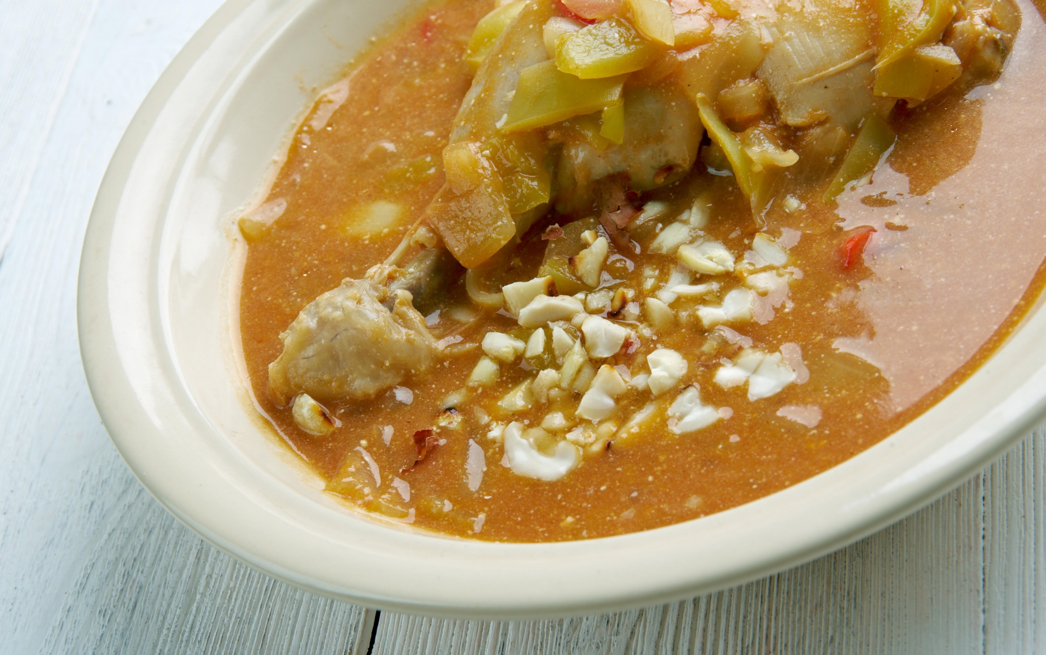 Groundnut Soup -  West Africa Spicy Chicken Peanut Soup .  popular Ghanaian soup