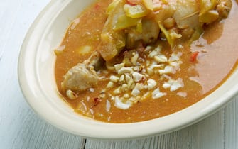 zuppe Groundnut Soup - West Africa Spicy Chicken Peanut Soup . popular Ghanaian soup