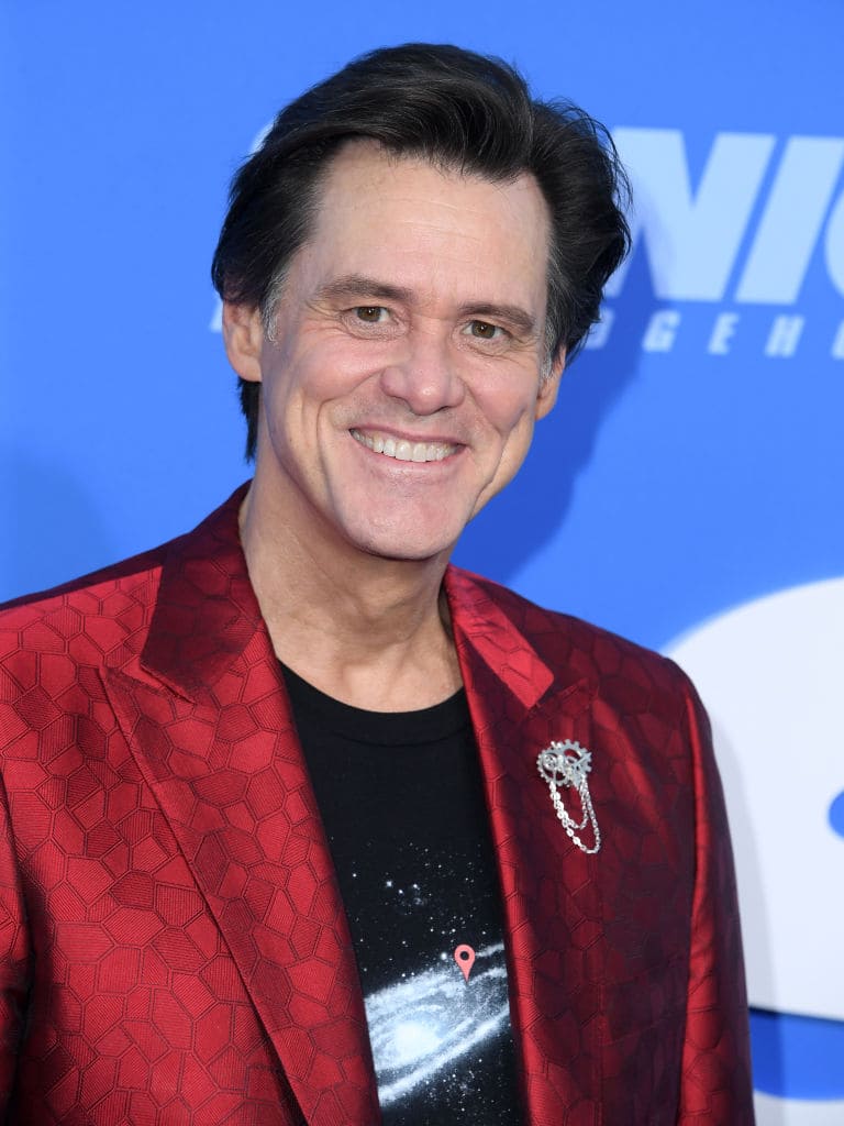 LOS ANGELES, CALIFORNIA - APRIL 05: Jim Carrey arrives at the Los Angeles Premiere Screening Of "Sonic The Hedgehog 2" at Regency Village Theatre on April 05, 2022 in Los Angeles, California. (Photo by Steve Granitz/FilmMagic)