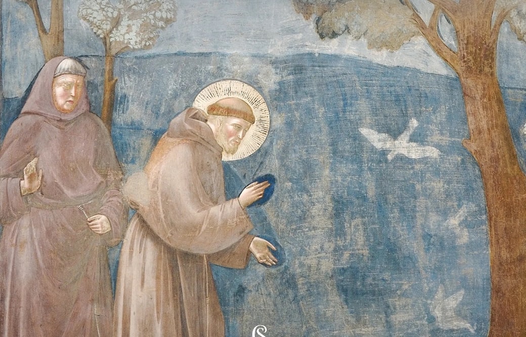Un dettaglio della copertina di “Come San Francesco inventò l’arte moderna”
