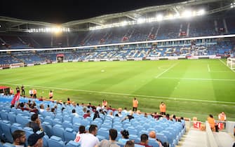 TRABZON, TURKEY - AUGUST 12: General view of Medical Park Stadium before the Super Lig match between Trabzonspor and Hatayspor at Senol Gunes Spor Kompleksi Medical Park Stadium on August 12, 2022 in Trabzon, Turkey. (Photo by Seskim Photo/MB Media/Getty Images)