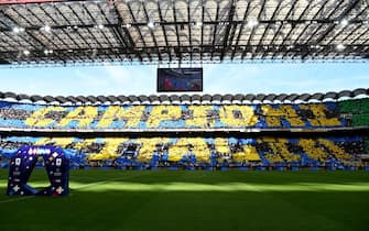 MILAN, ITALY - MAY 19: FC Internazionale supporters prior the Serie A TIM match between FC Internazionale and SS Lazio at Stadio Giuseppe Meazza on May 19, 2024 in Milan, Italy. (Photo by Marco Rosi - SS Lazio/Getty Images)