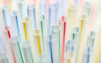 epa06769569 A close-up of plastic straws in Berlin, Germany, 28 May 2018. The EU Commission presented its Plastics Strategy on 28 May 2018 to ban single-use products, like plastic utensils, straws, coffee stirrers and cotton swabs, in the fight against plastic waste which is a main source of environmental pollution because they are used only once, hard to collect for recycling and can kill animals, fish and sea turtles when they swallow plastic straw.  EPA/HAYOUNG JEON