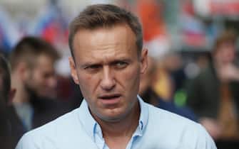 epa08641528 (FILE) - Russian Opposition activist Alexei Navalny attends a rally in support of opposition candidates in the Moscow City Duma elections in downtown of Moscow, Russia, 20 July 2019 (reissued 02 September 2020). The German government spokesperson on 02 September 2020 said it 'the unequivocal proof' that Navalny was poisoned with a nerve agent from the Novichok group was established. Navalny is treated at the Charite hospital in Berlin since 22 August 2020. He was first placed in an hospital in Omsk, Russia, after he felt bad on board of a plane on his way from Tomsk to Moscow. The flight was interrupted and after landing in Omsk Navalny was delivered to hospital with a suspicion on a toxic poisoning.  EPA/SERGEI ILNITSKY *** Local Caption *** 55367308
