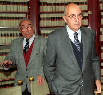 Vittorio Foa con Giorgio Napolitano in una foto del 1993. MAURIZIO BRAMBATTI / ANSA&nbsp;