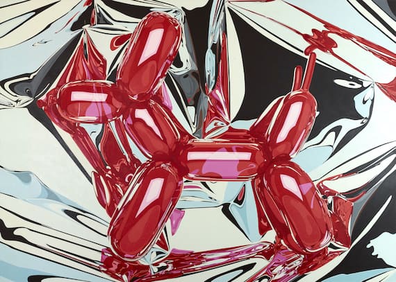 Jeff Koons - Un ritratto privato, Balloon Dog dalla serie Celebration. Olio su tela, 1995 1998