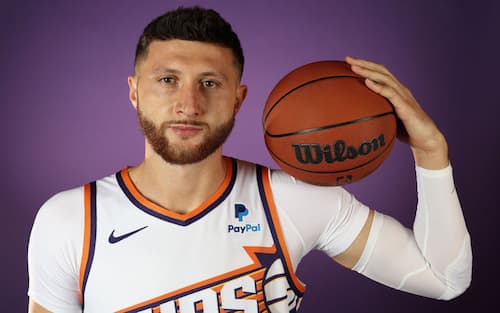 PHOENIX, ARIZONA - OCTOBER 02: Jusuf Nurkic #20 of the Phoenix Suns poses for a portrait during NBA media day on October 02, 2023 in Phoenix, Arizona. (Photo by Christian Petersen/Getty Images)