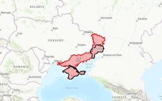 Cartina dell'avanzata russa in Ucraina
