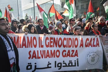 Manifestazione pro palestinesi contro Israele in via Padova, Milano 28 Gennaio 2024
ANSA/MATTEO CORNER