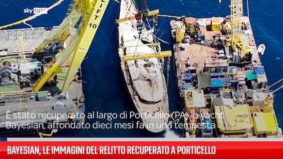 Bayesian, le immagini del relitto recuperato a Porticello