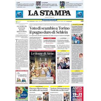 la prima pagina de la stampa