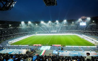 Foto Alessandro Garofalo/LaPresse 07 maggio 2023 - Salerno, Italia - sport, calcio - Napoli vs Fiorentina - Campionato italiano di calcio Serie A TIM 2022/2023 - Stadio Diego Armando Maradona. Nella foto: festeggiamenti finali SSC Napoli dopo la partita

May 07, 2023 Napoli, Italy - sport, calcio - Napoli vs Fiorentina - Italian Serie A Football Championship 2022/2023 - Diego Armando Maradona Stadium. In the pic: SSC Napoli final celebrations after the match