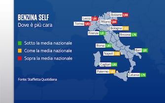 Le località sopra e sotto la media nazionale