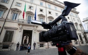 L'esterno di Palazzo Chigi durante l'incontro del presidente del Consiglio Giorgia Meloni ed il ministro della Cultura Gennaro Sangiugliano, Roma, 03 settembre 2024. ANSA/ANGELO CARCONI