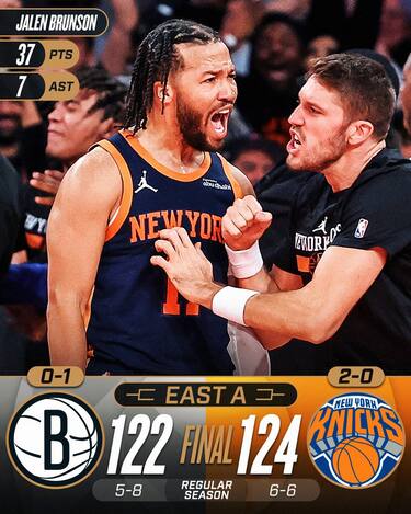 NEW YORK KNICKS-BROOKLYN NETS 124-122