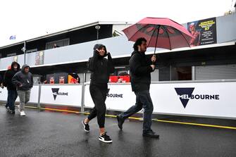 epa10932139 A general view of the paddock during rain at the Australian Motorcycle Grand Prix at the Phillip Island Grand Prix Circuit on Phillip Island, Victoria, Australia 22 October 2023.  EPA/JOEL CARRETT AUSTRALIA AND NEW ZEALAND OUT
