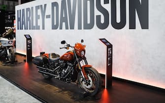 eicma 2024 Milano, L'inaugurazione dell'edizione dei 110 anni di EICMA a Rho Fiera Milano. Nella foto: Moto in esposizione allo stand Harley-Davidson