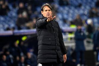 Inter's head coach Simone Inzaghi reacts during the Serie A soccer match between SS Lazio and FC Inter at the Olimpico stadium in Rome, Italy, 17 December 2023. ANSA/RICCARDO ANTIMIANI