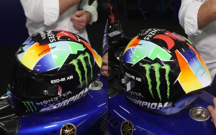 Il nuovo casco di Alex Rins realizzato da Aldo Drudi Casco Rins 2024