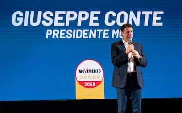 CORIGLIANO ROSSANO, CALABRIA, ITALY - 2024/04/14: Giuseppe Conte, leader of the 5 Star Movement, in Calabria during a convention for the presentation of candidates for the administrative elections and European elections. (Photo by Alfonso Di Vincenzo/KONTROLAB/LightRocket via Getty Images)