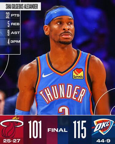 OKLAHOMA CITY THUNDER-MIAMI HEAT 115-101