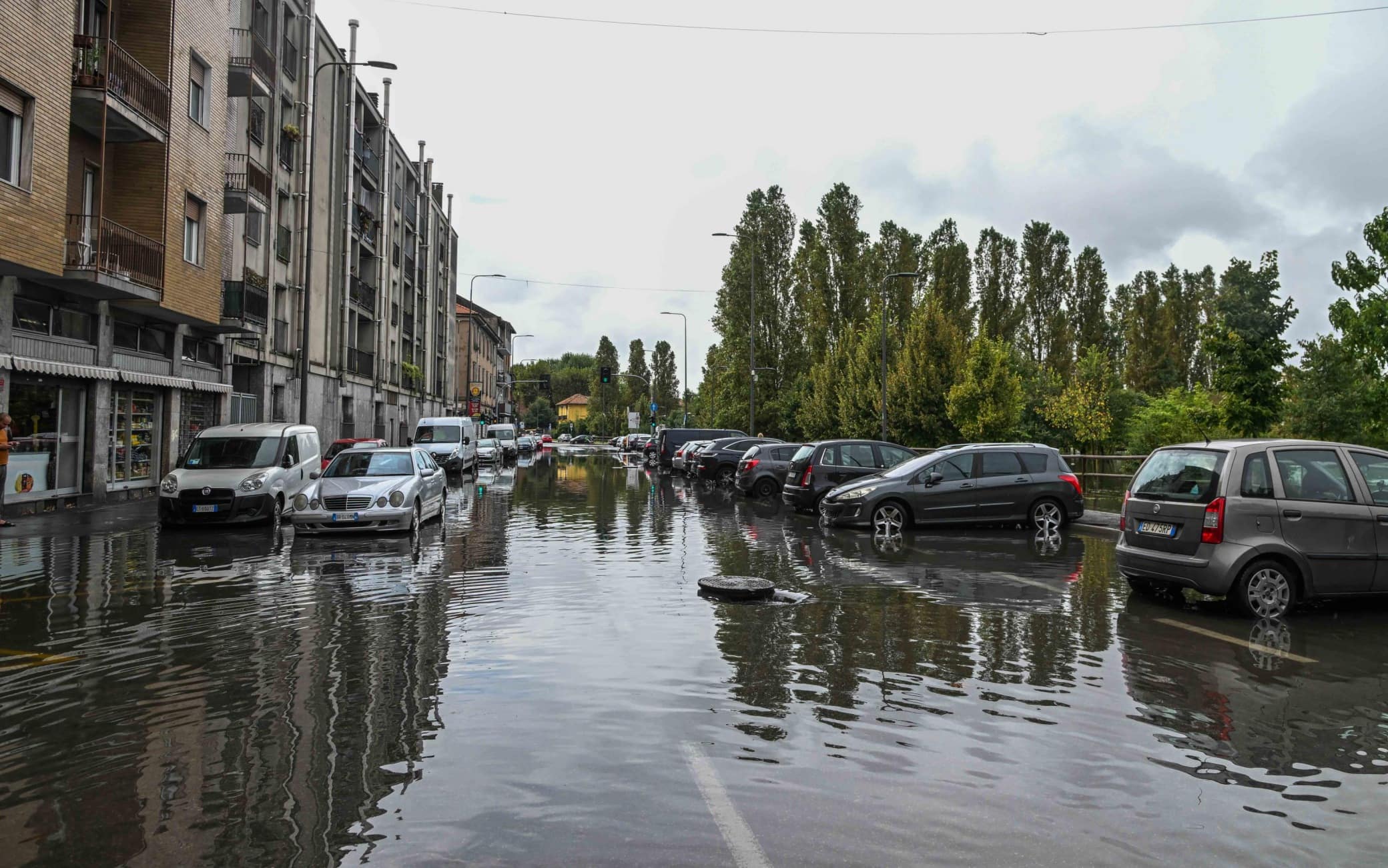 Allagamenti nel quartiere Ponte Lambro a Milano