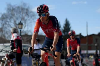 LLIVIA, SPAIN - MARCH 23: Geraint Thomas of United Kingdom and Team INEOS Grenadiers prior to the 102nd Volta Ciclista a Catalunya 2023, Stage 4 a 188km stage from LlÃ­via to Sabadell / #UCIWT / #VoltaCatalunya102 / on March 23, 2023 in LlÃ­via, Spain. (Photo by David Ramos/Getty Images)