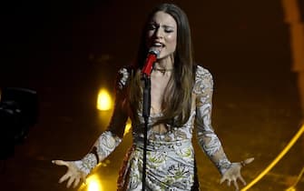 Italian singer Angelina Mango performs on stage at the Ariston theatre during the 74th Sanremo Italian Song Festival in Sanremo, Italy, 09 February 2024. The music festival runs from 06 to 10 February 2024.   ANSA/RICCARDO ANTIMIANI