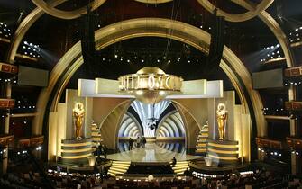 The set of the75th Annual Academy Awards is shown during rehearsals at the Kodak Theatre. (Photo by Joe Llano/WireImage) *** Local Caption ***