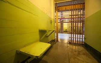 Open prison cell, Alcatraz, San Francisco, California.