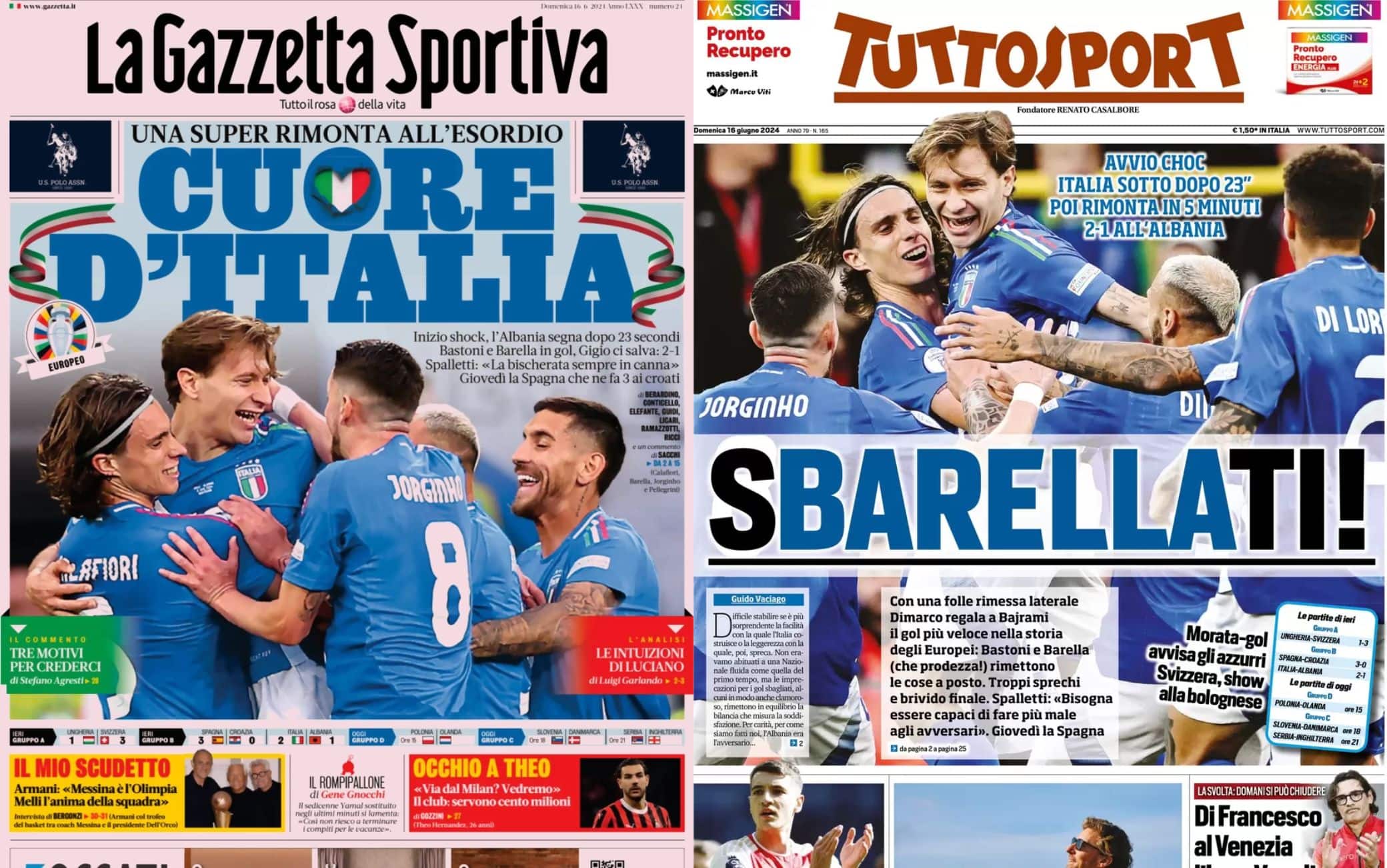 La rassegna stampa sulla vittoria dell'Italia