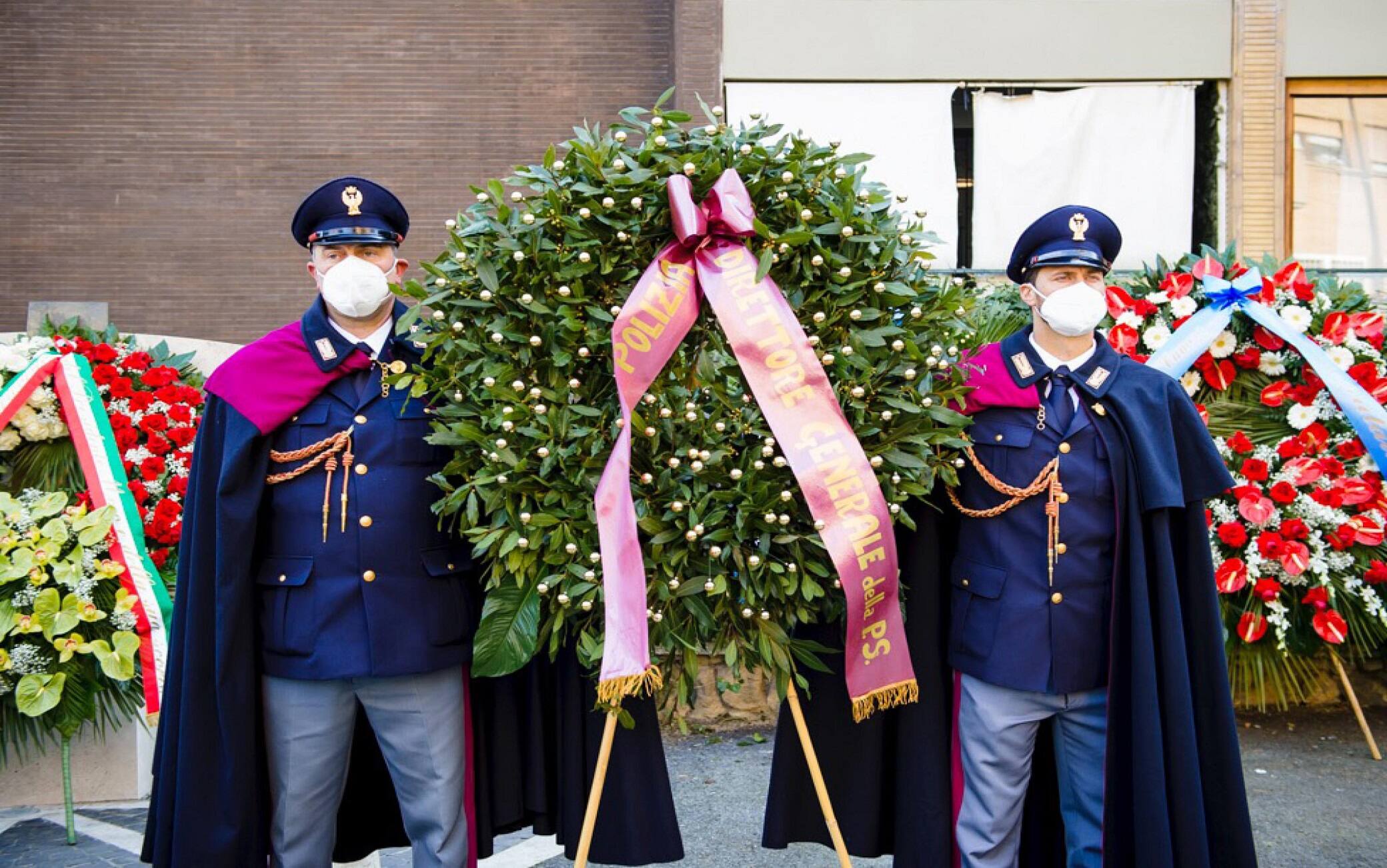 Il capo della Polizia, Lamberto Giannini, presente in via Fani per la commemorazione della strage del 16 marzo 1978, quando furono uccisi tre agenti di polizia e due carabinieri che componevano la scorta di Aldo Moro. Roma, 16, 2022. ANSA/US/RELAZIONI ESTERNE